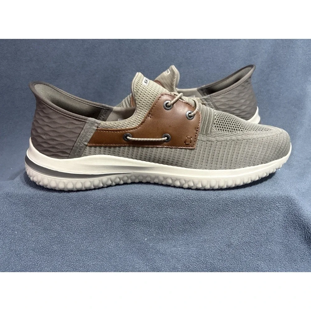 SKETCHERS Delson 3.0  Men's 14 Wide Fit Roth Slip in Taupe Brown Shoes Comfort